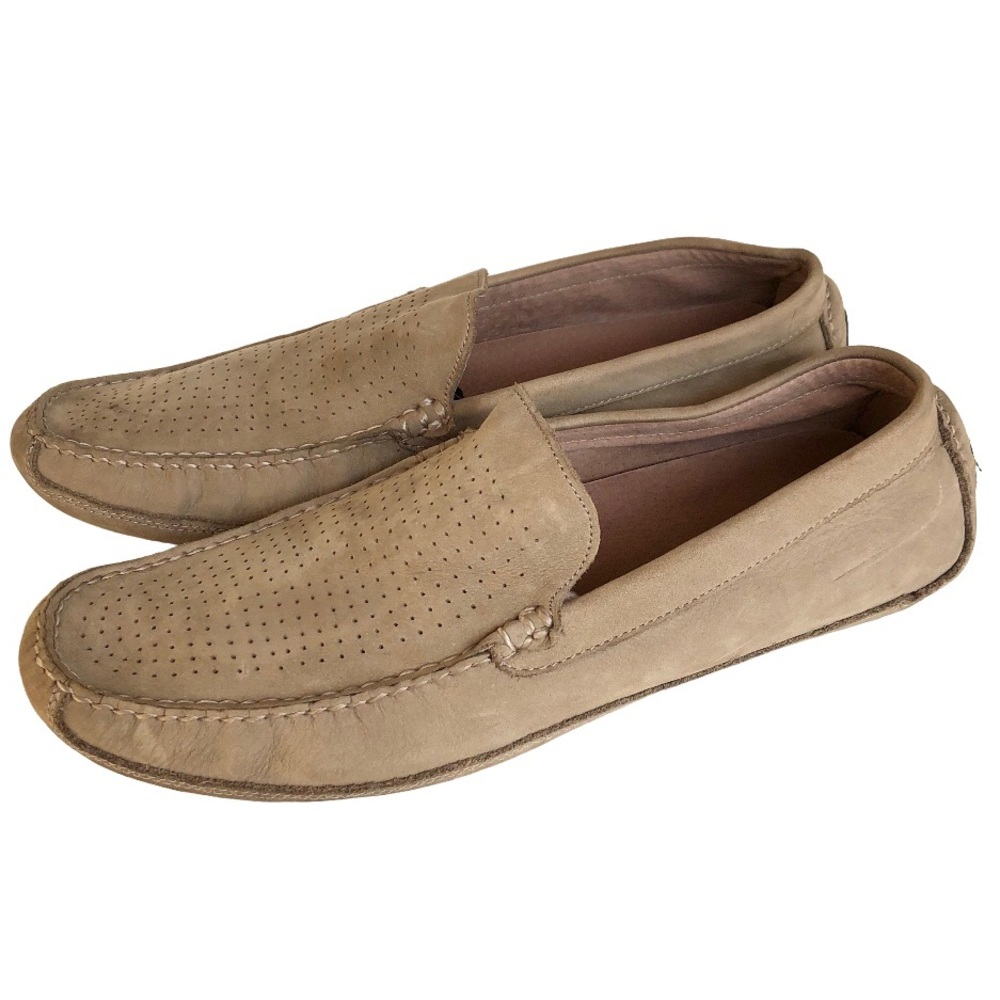 Banana Republic Men’s Tan Nubuck Perforated Driving Shoes Moccasins  Size 10.5